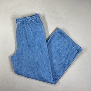 Old Navy Pants Girl's XL 14-16 Blue Chambray Pull On Loose Drawstring Wide Leg